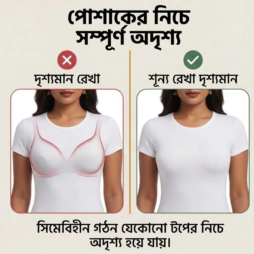 Push Up Bra invisible over the tops.webp